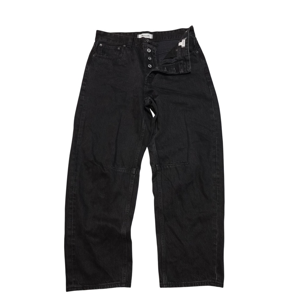 Madewell Darted Barrel-Leg Jeans Womens 27 Charcoal High Rise Relaxed Tapered